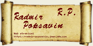 Radmir Popsavin vizit kartica